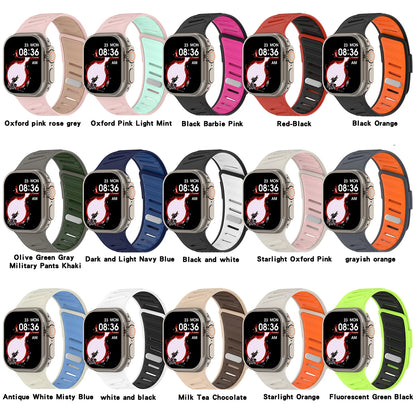 Silicone Sport Band For Apple Watch Ultra2 3 49mm Strap 42mm 44mm 45 46mm Slanted Buckle Bracelet for iWatch 11 10 9 8 7 654SE3
