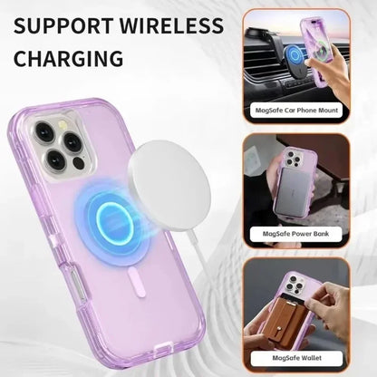 Heavy 3IN1 Mechanical OTT-Box Magnetic Charge Case For IPhone 17 Pro Max Air 16 15 14 13 12 Plus Enhanced Anti-Drop Bumper Cover