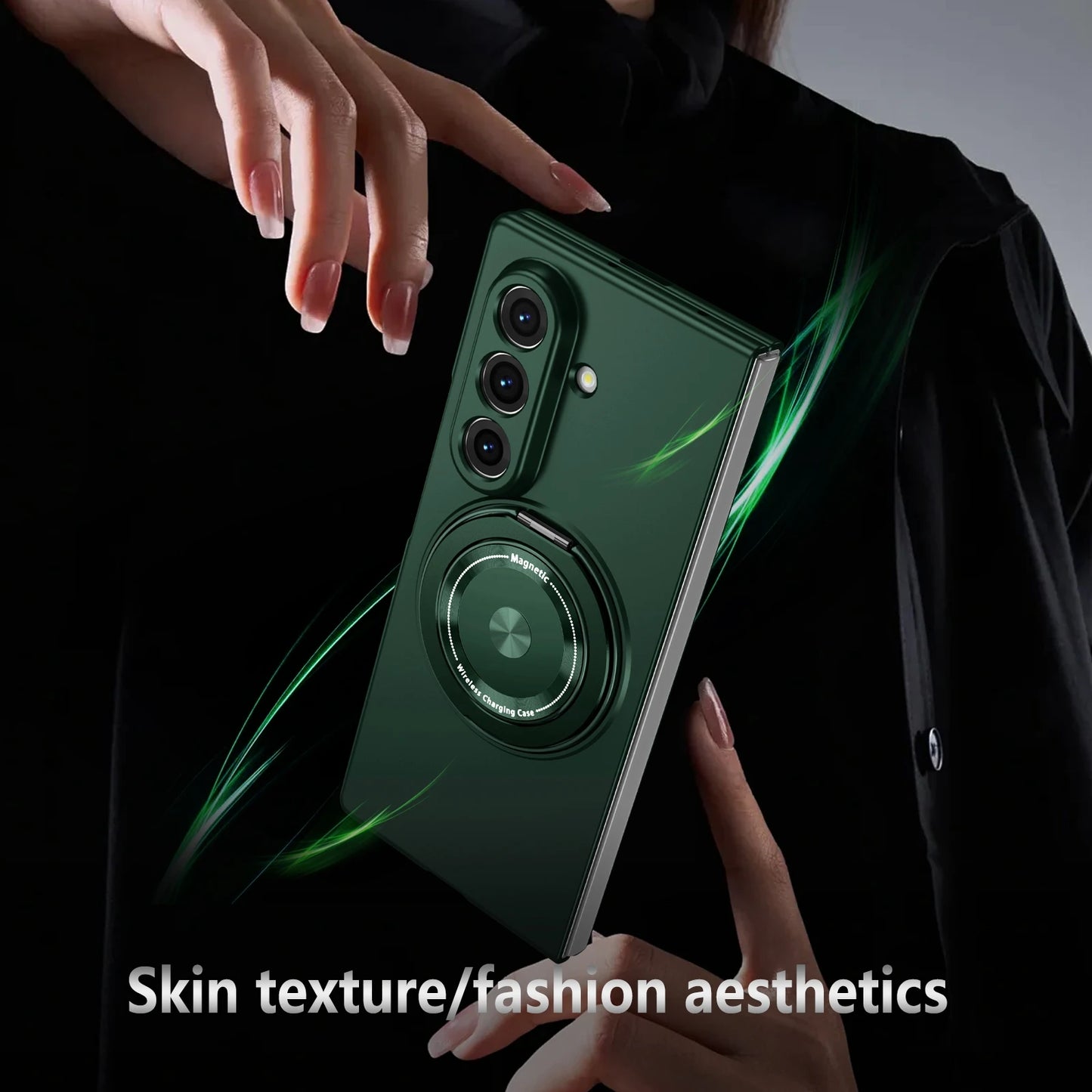 For Samsung Galaxy Z Fold 7 6 5 Case Protective Business 360 Rotation Holder Mobile Phone Back Cover