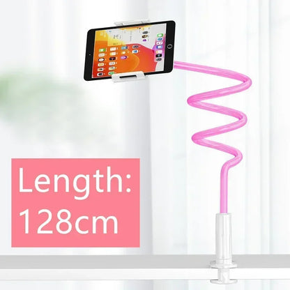 128cm Phone Holder Stand Lazy Bracket Headrest Bed 360 Flexible Long Arms Clamp Mount for IPhone Samsung and 3.5~6.7" Device
