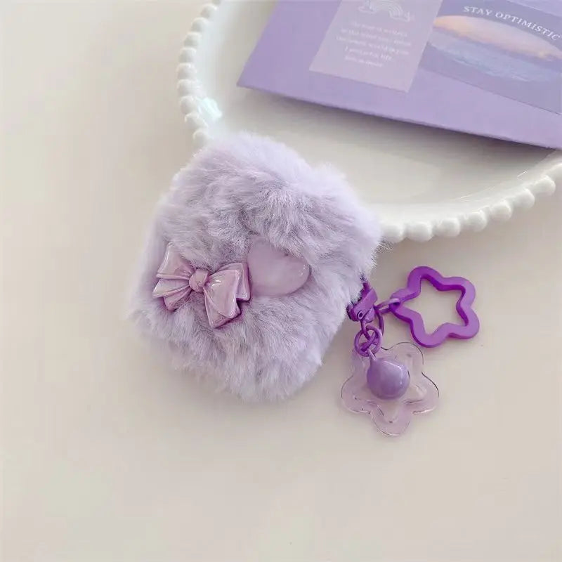 Christmas star Pendant Case For Apple Airpods Pro 3 Case Pink Plush Cover For AirPods Pro 3 Warm winter earphone protective case