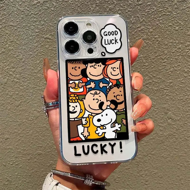 Disney Snoopy Case For iPhone 16 15 14 Plus 13 12 11 Pro Max Mini X XS XR cover Cartoon Cute