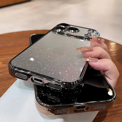 For iPhone 17 Air 17 Pro Max Luxury Case New Camera Protector Glitter Bling Clear PC Cover for iPhone 13 12 11 14 15 16 Pro Max