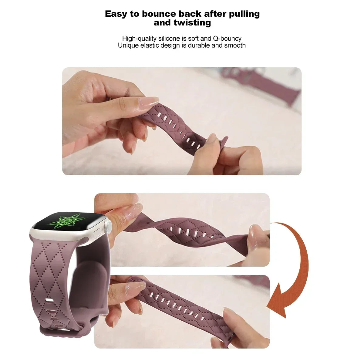 Engraved Silicone strap For Apple Watch Band 42mm 44mm 45mm 41mm 49mm 40mm bracelet correa iwatch Series 8 9 SE 7 6 5 4 3 Ultra