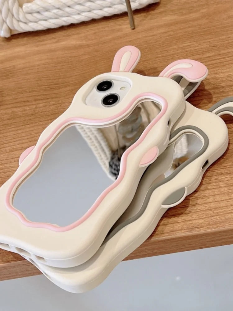 Rabbit Ear Silicone Phone Case for IPhone X XS XR XSmax 6/7/8Plus 14 13 12 11 Pro Promax 15 Pro Max