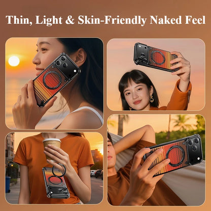 Oatsbasf Phone Case for iPhone 17 Pro/Pro Max/17 Air with Kickstand 360°Rotatable Magnetic Shockproof Carbon Fiber Texture Cover