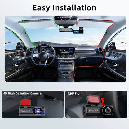 ACCEO Dash Cam WIFI GPS Mini CAR DVR Front 4K And Rear 1080P Dual Lens Black Box Room Camera Night Vision 24H Parking Monitor
