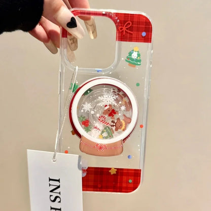 INS Korean Cute Snowflake Magsafe Griptok Magnetic Phone Stand Foldable Wireless Charger Case for IPhone 17Pro Xiaomi Christmas