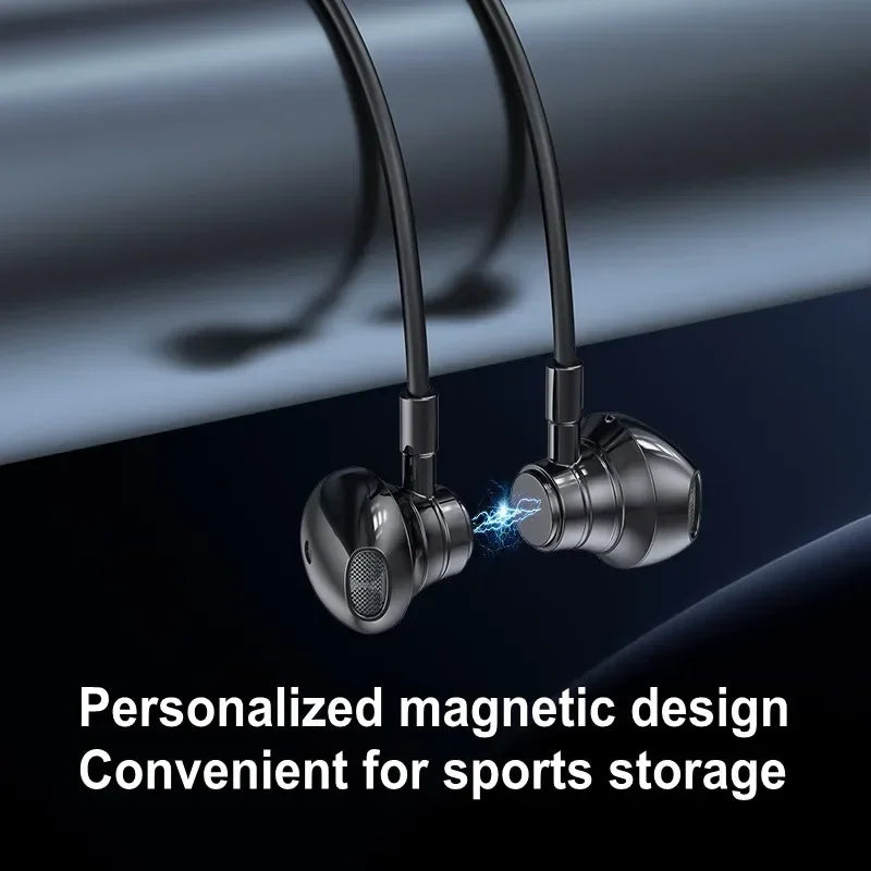 Wireless Neckband Earphones BT 5.3 20H Playtime Water Resistant Noise Cancelling LED for Sports Gaming Phone PC Workout