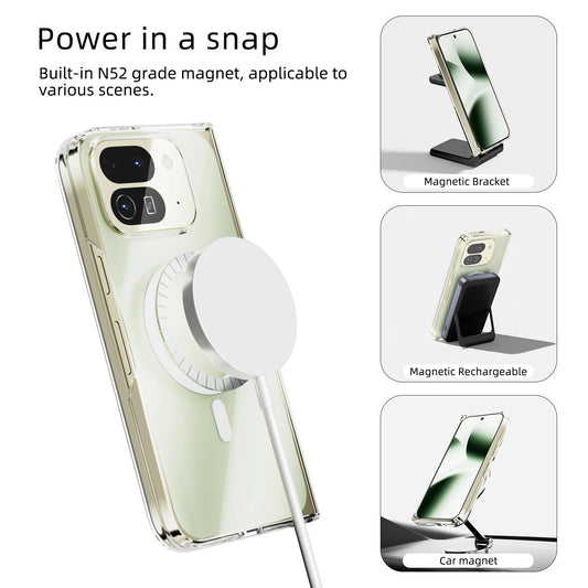 For Google Pixel Fold 10 Pro Fold Case Protective Clear Magsafe Anti-Scrach Shell Back Cover