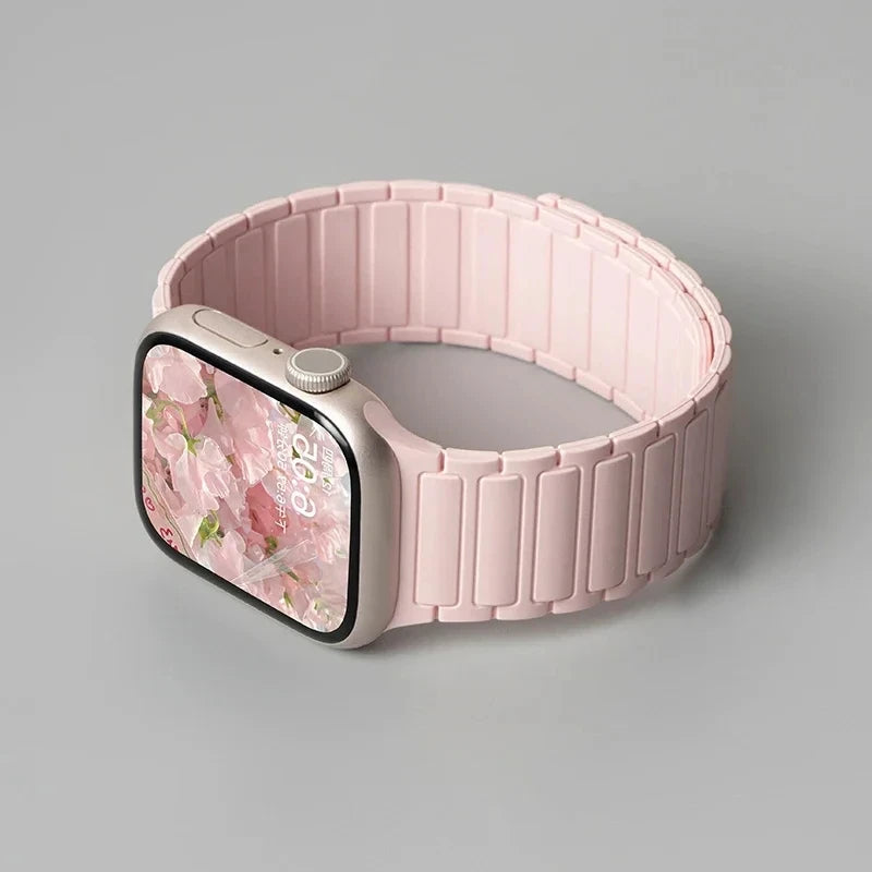Silicone Strap for Apple Watch 46mm 42mm 49mm 45mm 41mm 44mm 40mm Magnetic Band for IWatch Ultra 2 Series 10 9 8 7 6 SE 5 4 3