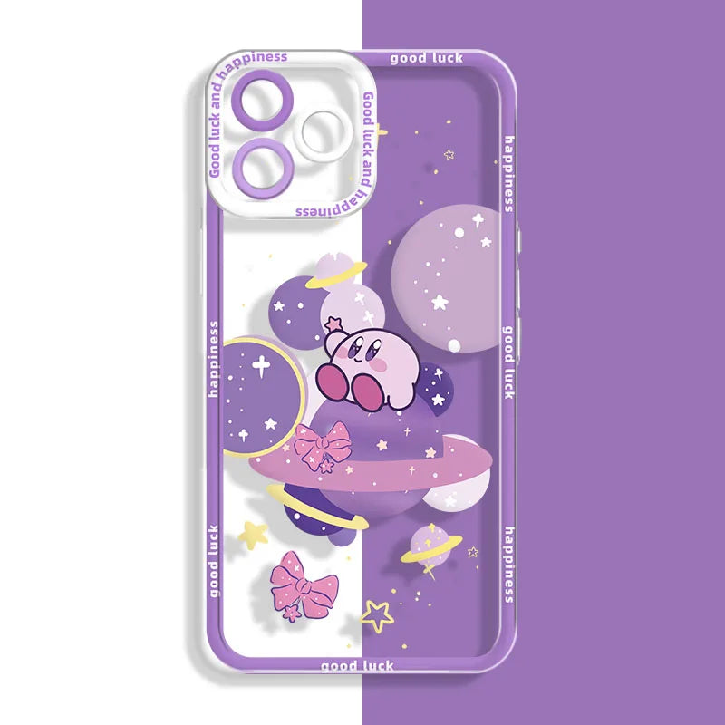 Stars K-Kirby Clear Phone Case For Samsung Galaxy S24 S23 S22 Ultra S21 S20 FE Note 20 10 Plus A15 A25 A35 A55 Silicone Cover
