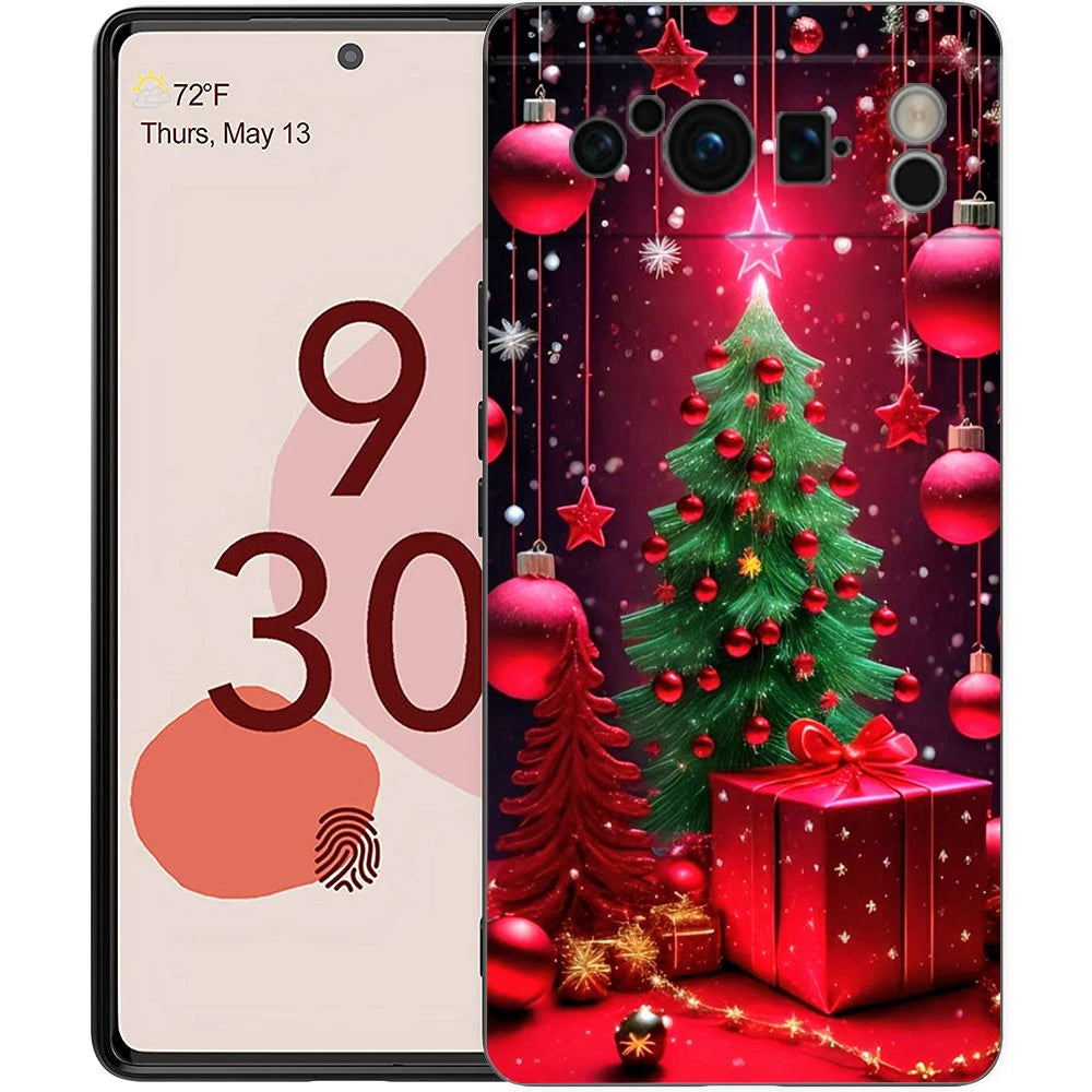 Phone Case Cover for Google Pixel 9 8 7 6 9A 8A 7A 6A Pro 10 9 Pro XL Soft TPU Shockproof Shell Capas Christmas Christmas Tree