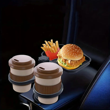 Universal Car Cup Holder Expander Tray 360-Degree Rotation Anti-Shake Food Tray Drink Holder Eating Tray Table for Car Interior