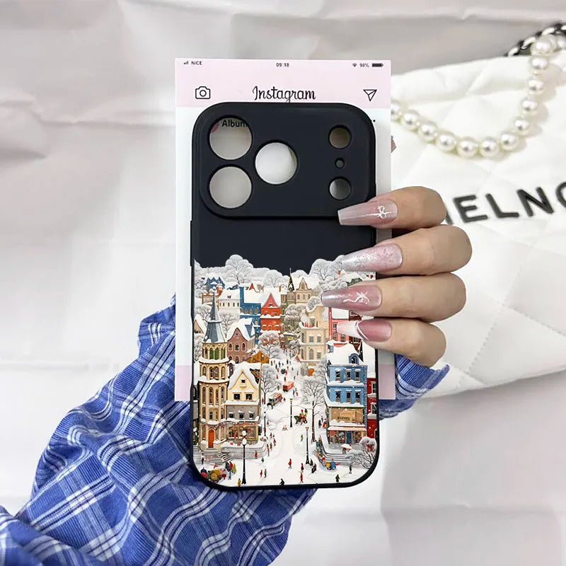 Beautiful Winter Snow Phone Case For iPhone 17 Pro Max 16 15 13 14 12Mini 11XS XR 7 8Plus Merry Christmas Soft Silicone Cover