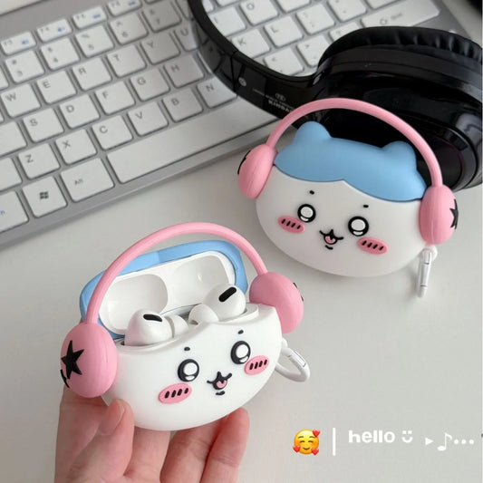 3D Cartoon Music Rabbit Protective Earphone Silicone Anime Cover For Airpods Pro 2/Airpods 3/Airpods 1/2 Case Kids/Girls Funda