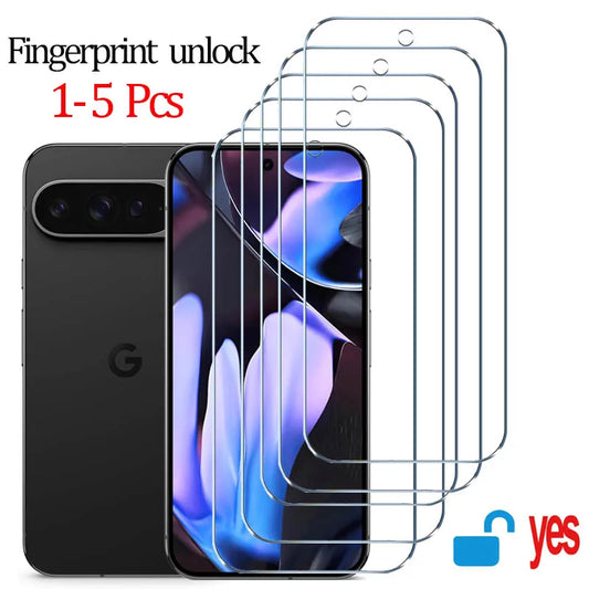 Fingerprint unlock Glass for Pixel 9 Pro 10 8A 9A 7 7A 8 Pro Screen Protector Pixel 9 Pro XL Tempered Glass for Google Pixel 9