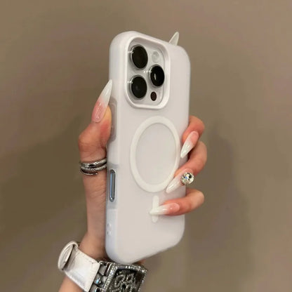 Luxury Candy Color 2 IN 1 Magsafe Case for iPhone 17 16 15 14 Plus 13 12 Pro Max 11 Magnetic Wireless Charge Matte Soft Cover