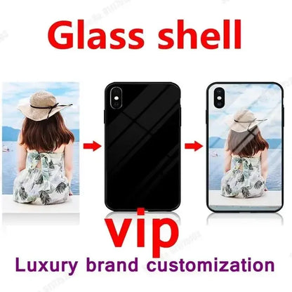 Custom Phone Case For iPhone 16 Pro Max 15 14 Plus 13 12 11 Pro Max Xs Max XR 16e Personalized DIY Picture Glass Protect Cover