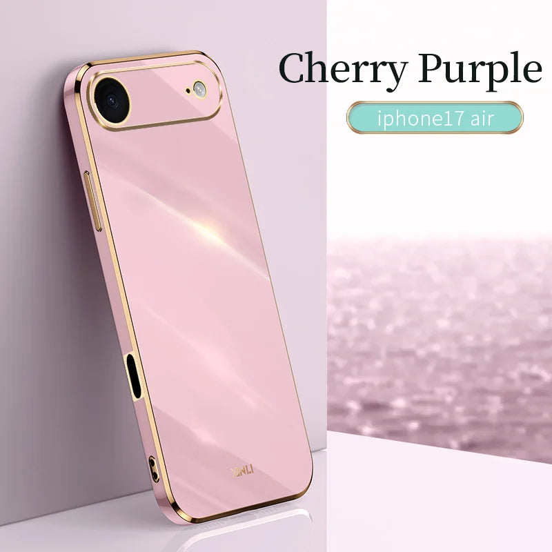 For iPhone 17 Air 17Air Case for Apple 17pro17Max ProMax Ultra Thin Solid Color Soft Silicone Cover Grade Protection Anti Scratc