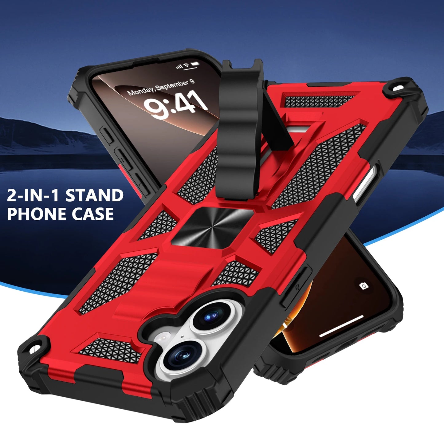 Military Grade Kickstand Magnetic Shockproof Case For iPhone 16 15 14 13 12 11 Pro Max Mini Plus XR Hybrid Armor Anti Drop Cover