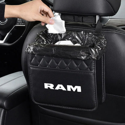 Car Back Rear Organizer Seat Elastic String Universal Storage Bag Pocket Auto Organizer interior for Dodge RAM Car Accessories