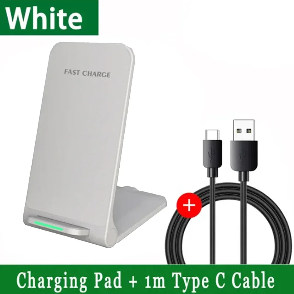 Wireless Fast Charger For iPhone 16 15 14 13 12 ProMax11 Stand Fast Charging Charger for Samsung Note 20/10 S24 Ultra Foldable