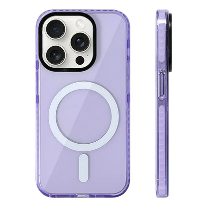 Transparent Neon Color MagSafe Phone Case for iPhone 15 16 Pro Max 15pro 13 14 12 11Wireless Charging Soft Silicone Bumper Cover