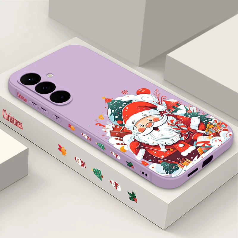 Santa Claus Pattern Christmas Case For Samsung Galaxy A56 A36 A16 A55 A35 A15 A54 A17 5G S21 FE S22 S23 S24 Plus S25 Ultra Capa