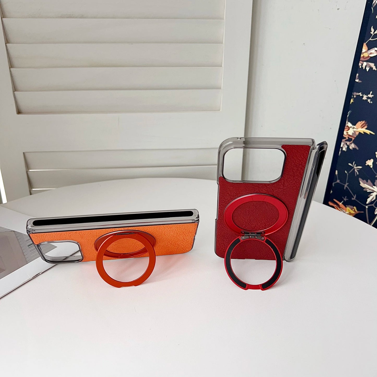 360° Rotatable Ring Holder Premium PU Leather Magnetic Wireless Charging Kickstand Back Cover for Google Pixel 9 10 Pro Fold