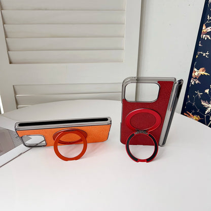 360° Rotatable Ring Holder Premium PU Leather Magnetic Wireless Charging Kickstand Back Cover for Google Pixel 9 10 Pro Fold