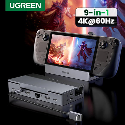 UGREEN 4K60Hz HDMI USB C HUB Docking Station for Steam Deck Type-C to RJ45 PD100W 10Gbps USB-A/C for iPad ROG Ally Legion Go PC