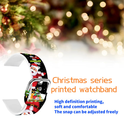 20mm 22mm Christmas Strap for Samsung Galaxy Watch 7/6/5 40mm 44mm Band Replaceable Bracelet for Xiaomi Huawei Amazfit Watchband