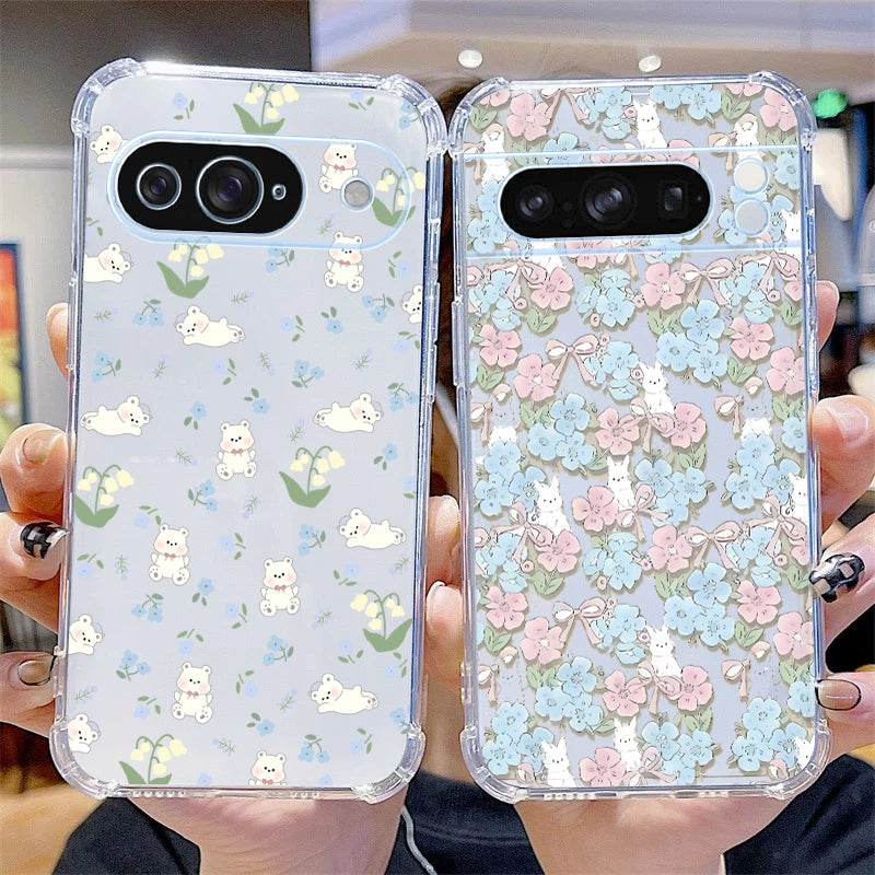 P ixel 8 Pro Lovely Animals Transparent Phone Case For Google Pixel 8A 9Pro 8 6 8Pro 7Pro 9 9ProXL 6Pro 6A 7 7A Cover