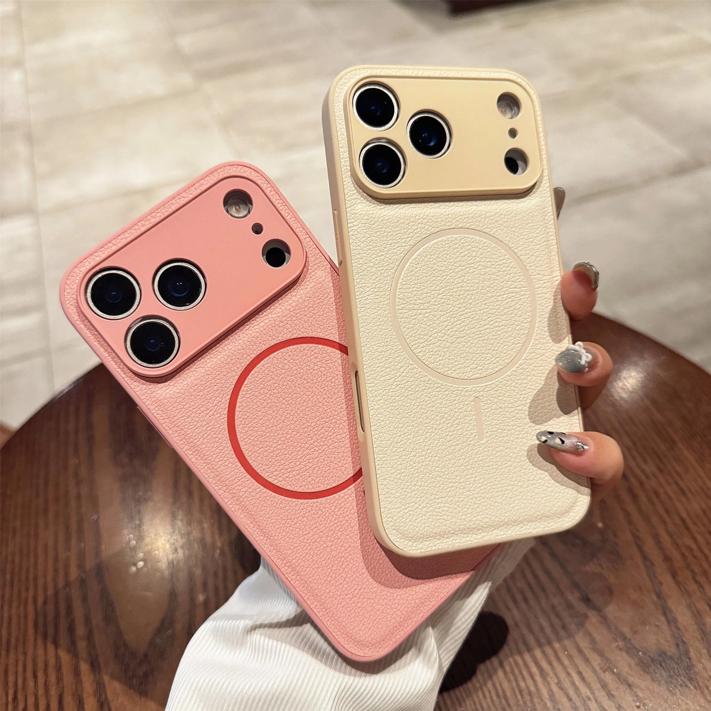 For Iphone17promax Magnetic Case Leather Pattern Matte Phone Case for IPhone 17 16 14 15 13 12 Pro Max Plus 11 for Magsafe Cover