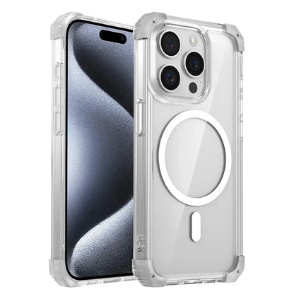 New Armor Shockproof Magnetic Wireless Charging Transparent Case For iPhone 17 16 14 13 12 15 Pro Max Plus 17Air Magsafe Cover