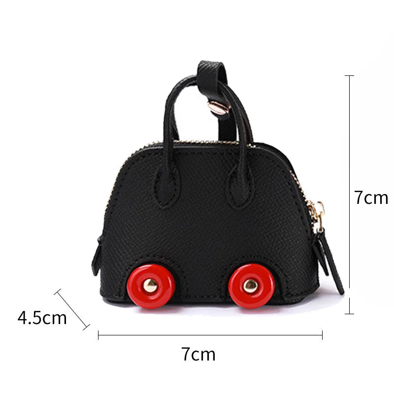 Car Styling Mini Bag Earphone Case For Airpods 4 Case 1 2 3 Pro Soft Leather Storage Bag With Lanyard For Car key Lipstick