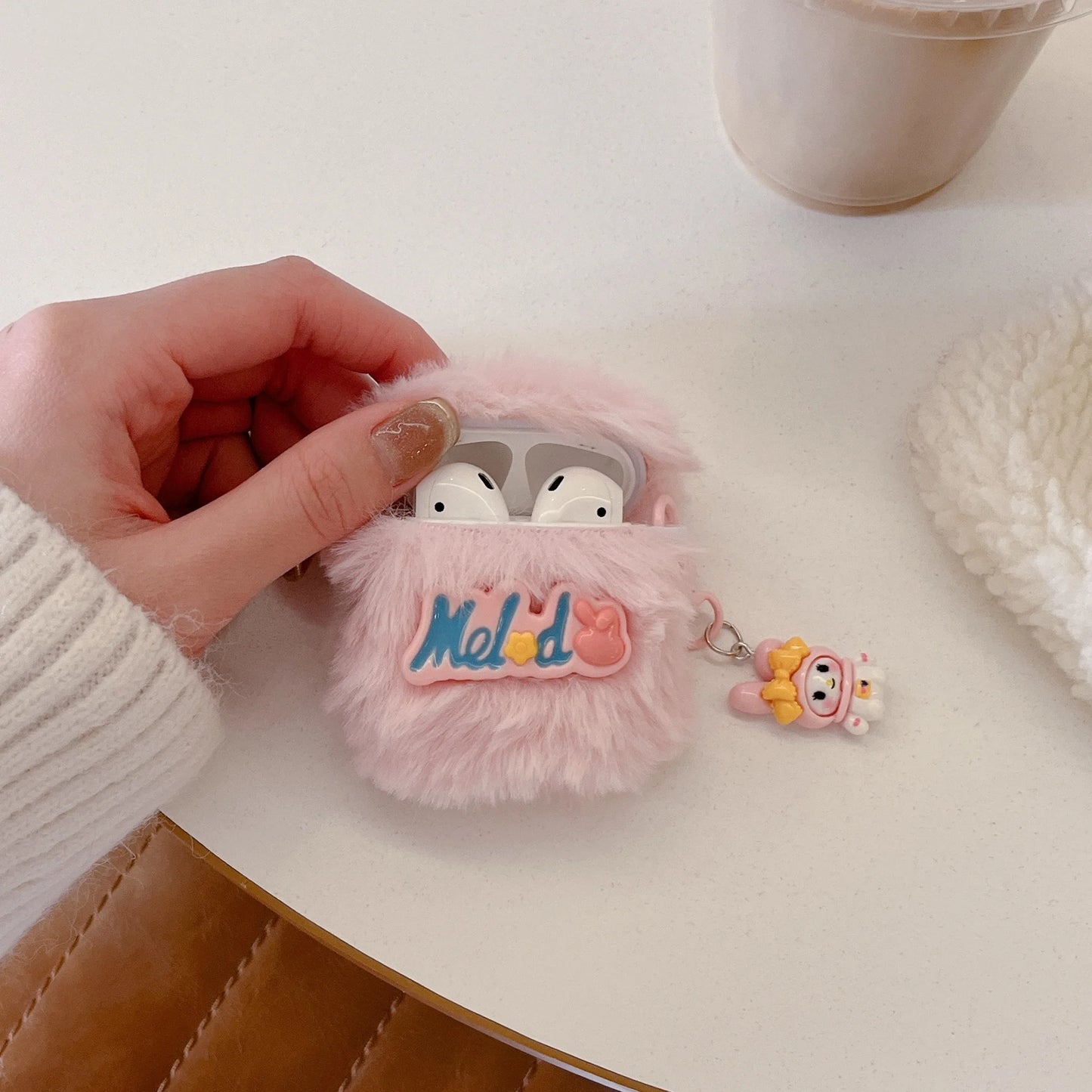 Kawaii Plush Case for Airpods 1/2 Pro 3rd Pro2 Sanrio Kitty Melody Kuromi Pochacco PomPurin Earphone Cover Anti-Fall Protection