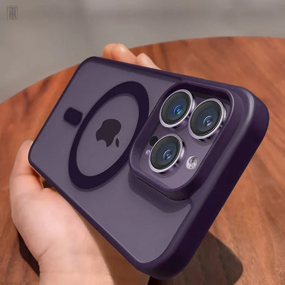 Luxury Dark Purple Transparent Magsafe Magnetic Case For iPhone 15 14 13 12 11 Pro Max Plus Antiskid Shockproof Protect Cover