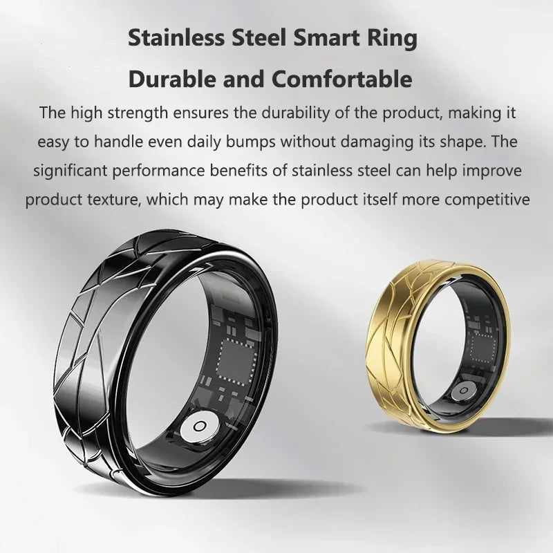 Smart Ring Women Health Tracker Heart Rate Blood Oxygen Photo Control Brush Tiktok Waterproof Multi-sport Modes Men Fitness Ring - covers4phones