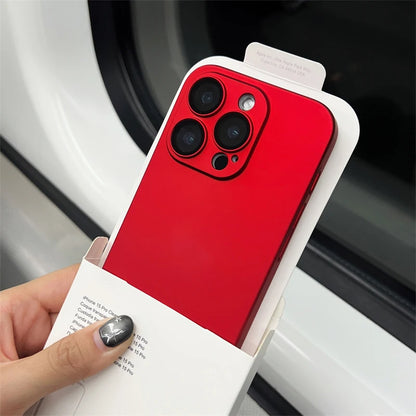 Original Color Ultra Thin Matte PC Case for iPhone 16 15 14 Plus 13 12 11 Pro Max Glass Camera Protection Shockproof Slim Case