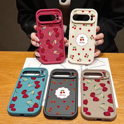 Cute Large Cherry Soft Phone Protector Case For Google Pixel 10 8 Pro 9A 8A 7A 9 10 Pro XL Shockproof Cover For Pixel 9 8 7 Pro