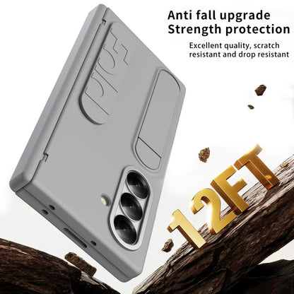 Silicone Wrist Strap Fold Stand Slot Card Holder Wallet Case For Samsung Galaxy Z Fold 7 6 5 4 5G Shockproof Soft Bumper Cover