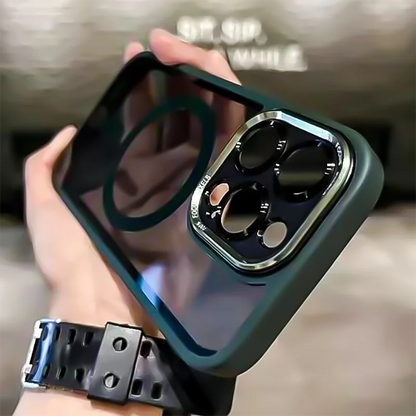 Transparent Metal Camera Bumper Case For iPhone 16 11 12 13 17 Pro Max 15 16 Plus 17 Air For Magsafe Magnetic Clear Phone Cover