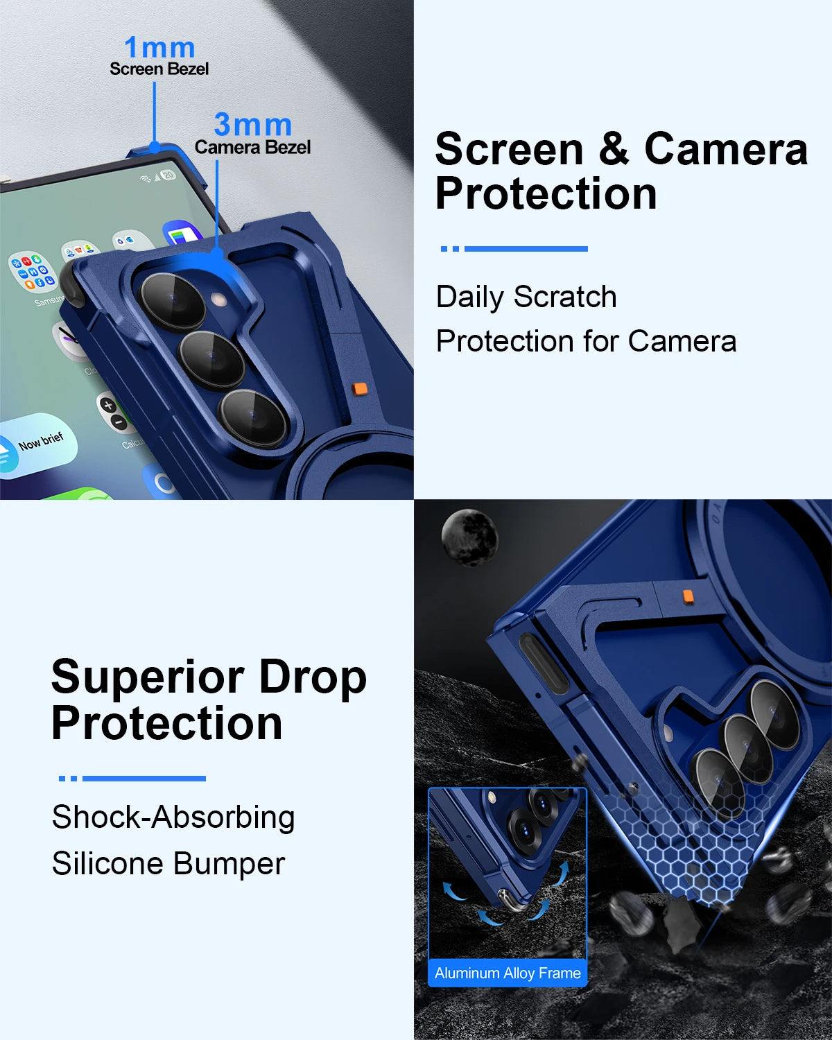 Eary Frame Case for Samsung Galaxy Z Fold 7 Magsafe with 360°Rotation Magnetic Stand Metal Phone Case Shockproof Protector Cover