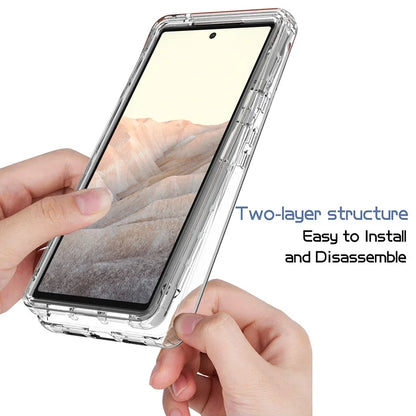 Transparent Case for Google Pixel 6 Pro 6A / Pixel 7 Pro 7A Hybrid Shockproof Tpu/pc Shell Dual Layer Candy Color Cover Funda