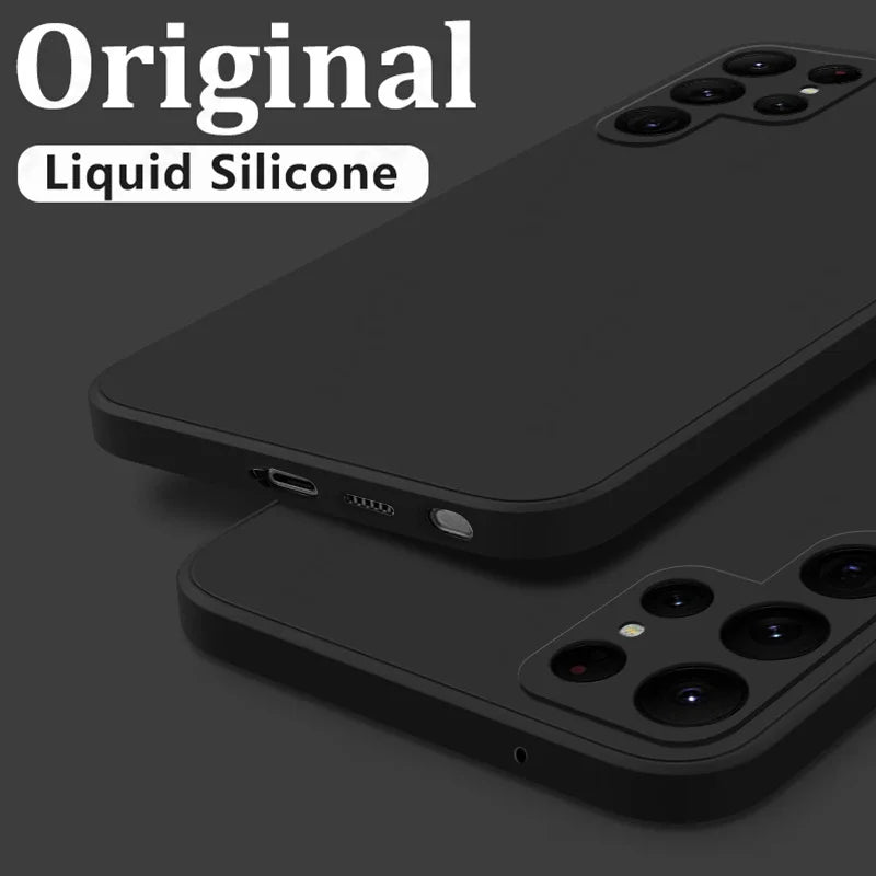 Case For Samsung Galaxy S24 S23 S22 S25 Ultra S24 FE A56 A55 A53 A52 A54 A16 A35 5G Shockproof Liquid Silicone Phone Cover Coque