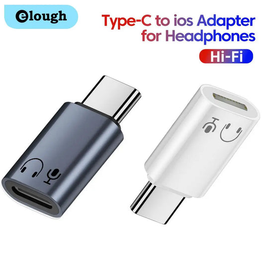 Elough Type-c to Lightning Headphone Audio Adapter For iPhone 15 16 Pro Max Samsung USB-C Earphone Converter For PC Laptops iPad