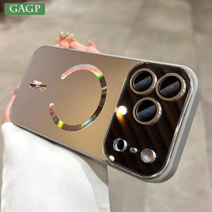 17 promax Air Case Big Window Flowing Light for Magsafe Magnetic Case for IPhone 17 16 15 14 13 17 Pro Max Phone Cover 17pro