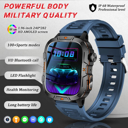 2025 New For Xiaomi Military Grade Smart Watch Men 1.96" AMOLED Screen 5ATM Waterproof Sports Fitness Tracker BT Call Smartwatch